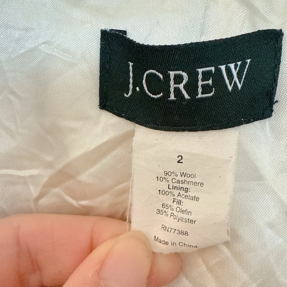 Vintage J. Crew Cream Wool & Cashmere Single Breasted Longline Tailored Overcoat - Picture 3 of 8